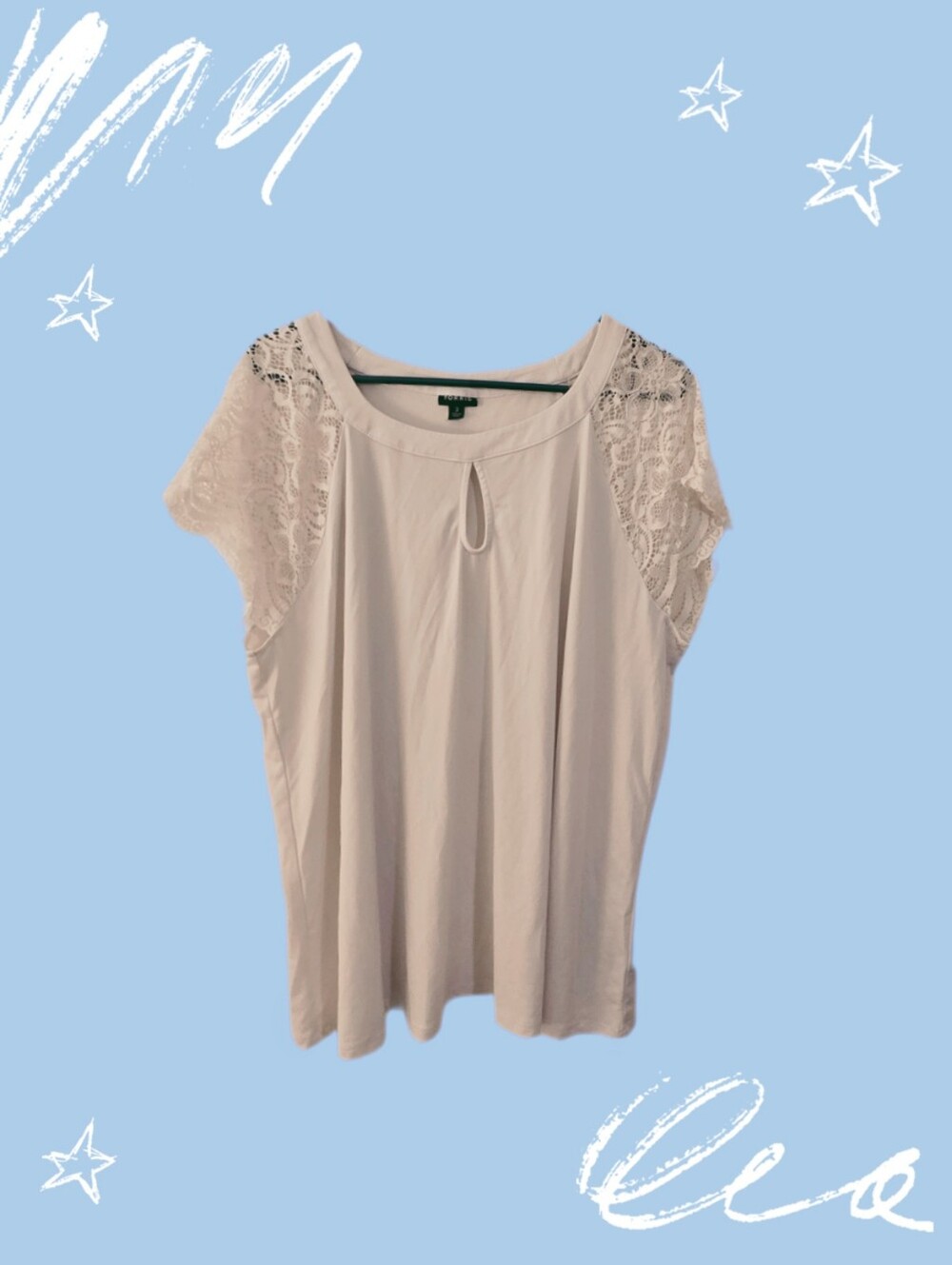 torrid Lace Cap Sleeve Keyhole Blouse - White